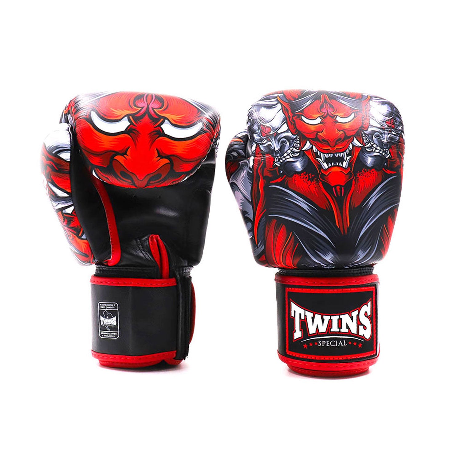 Image of FBGVL3-58 Twins Kabuki Boxing Gloves Black-Red