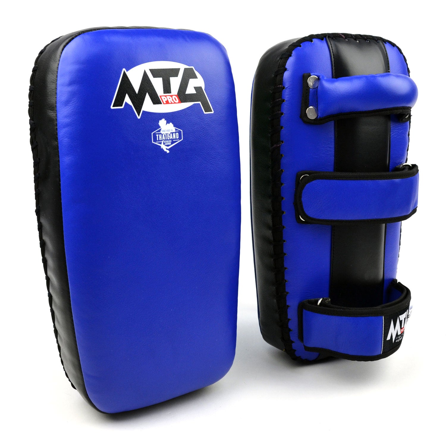 Image of KPL2 MTG Pro Blue-Black Leather Thai Kick Pads