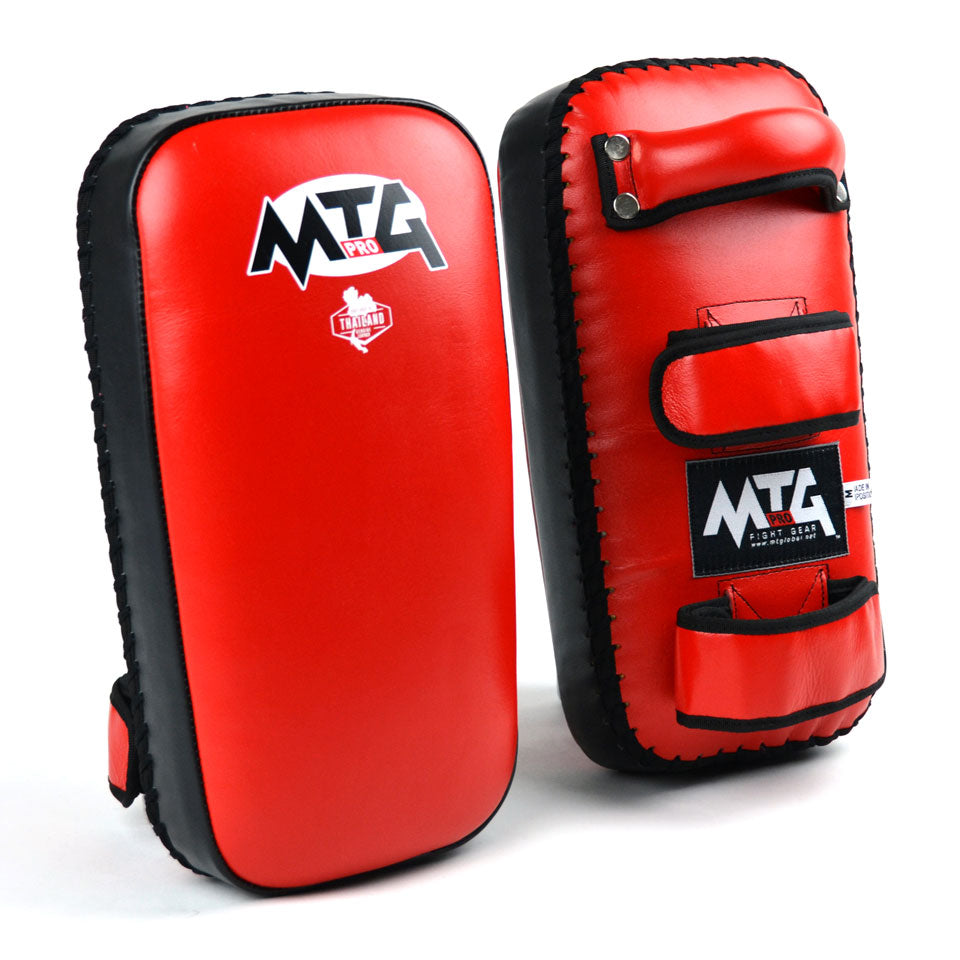 Image of KPL2 MTG Pro Red-Black Leather Thai Kick Pads
