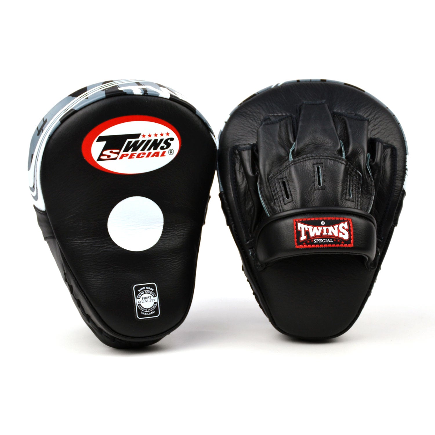 Image of PML10 Twins Black Deluxe Curved Leather Focus Mitts