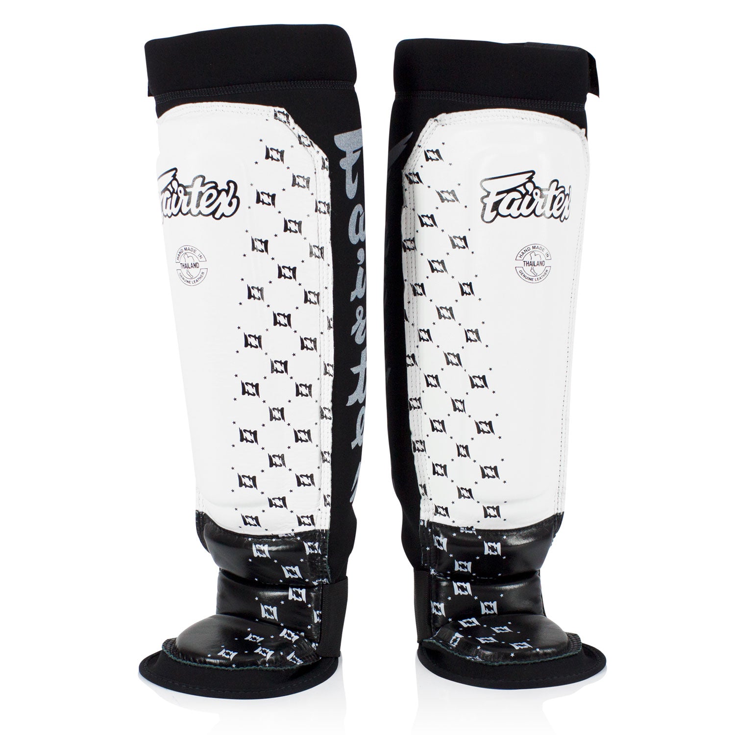 Image of SP6 Fairtex White-Black MMA Style Shin Pads