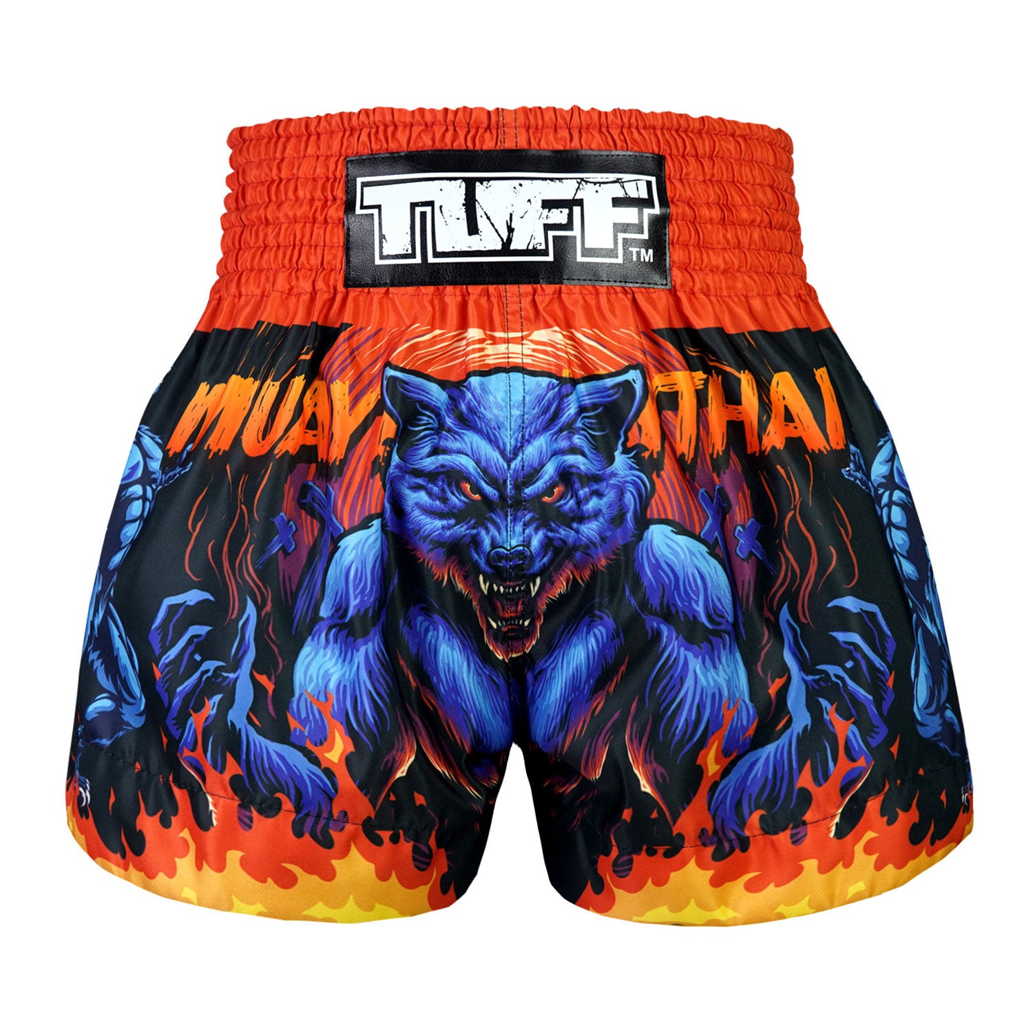 Image of MS683 TUFF Muay Thai Shorts Midnight Werewolf