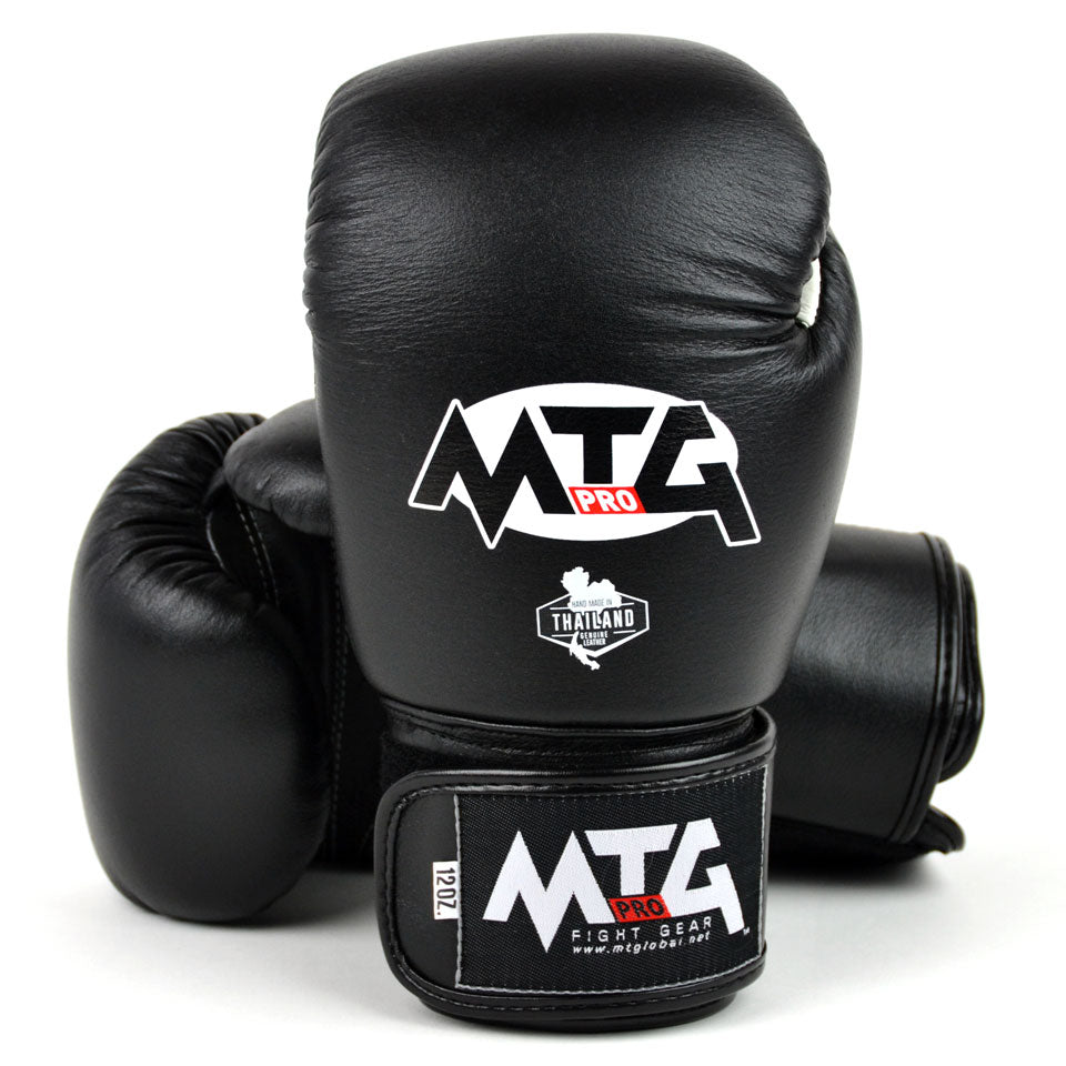 Image of VG1 MTG Pro Black Velcro Boxing Gloves