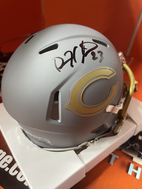 Devin Hester Bears SLATE Autographed Mini Helmet JSA COA