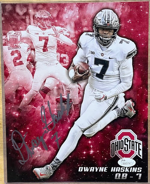 Dwayne Haskins Autographed 8x10 Photo JSA COA Ohio State OSU College