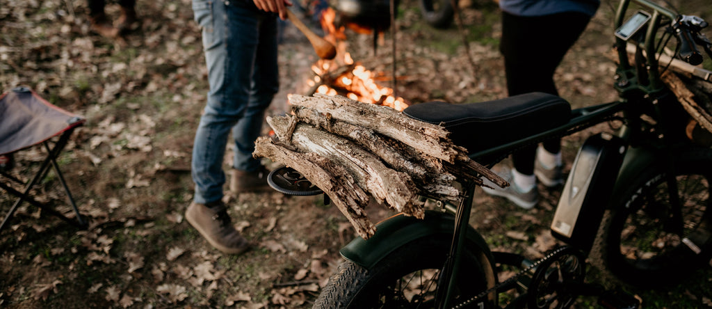 rear cargo bike rack with wood