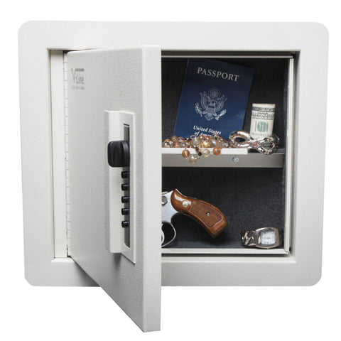 V-Line-Quick-Vault-In-Wall-Pistol-Safe-open-items-inside