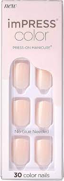 Kiss Nails imPRESS Color Press-On Manicure in Point Pink