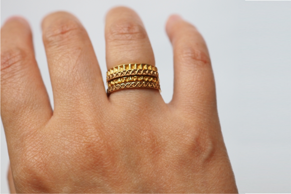 Geometric Stack Rings Set 1 X And V Ring Two Perfect Souls