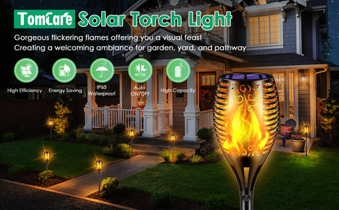Solar Lamps Torche solaire imperméable allume la lampe de jardin extérieur  la flame Solaire à prix pas cher