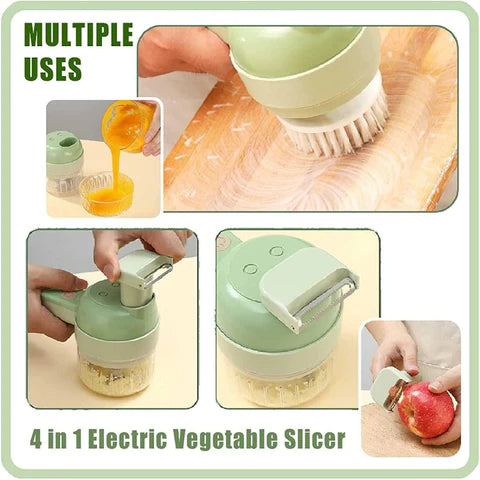 Garlic Crusher 4 in 1 Portable Electric Vegetable Cutter Vegetable