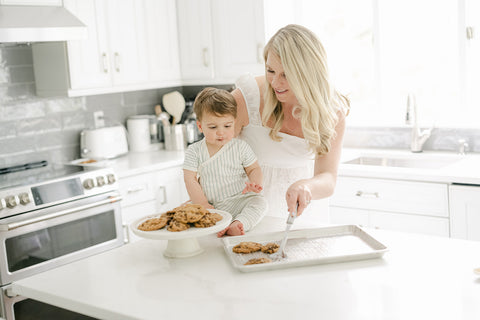 Mackenzie and her son in the kitchen - Maja Food