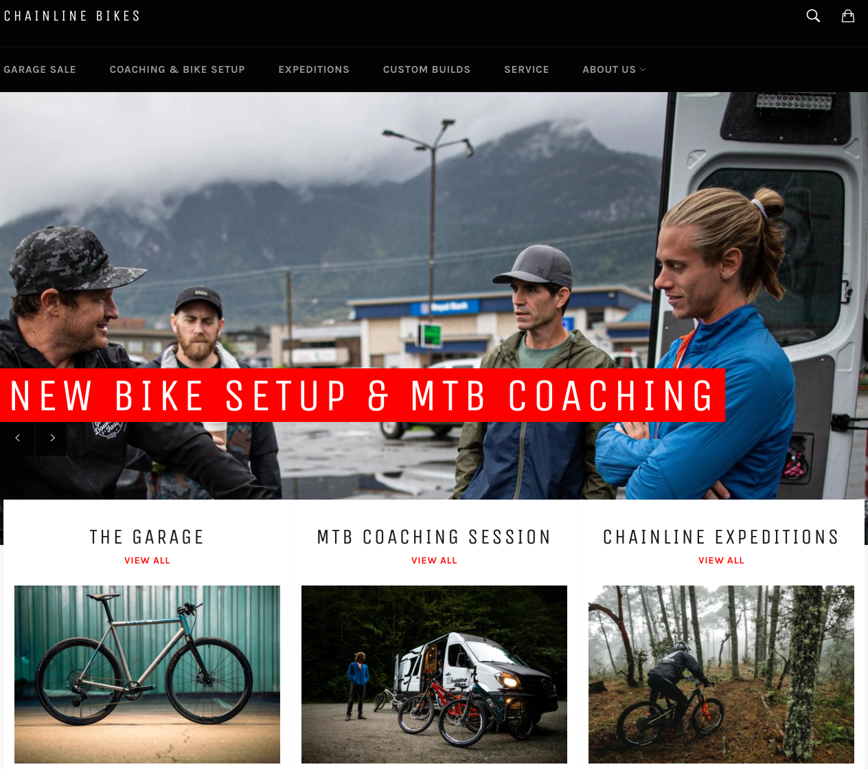 bicycle shop website