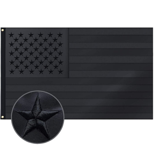 All Black American Flag - 3x5 Ft Outdoor American Black Flags Heavy Duty  Blackout Tactical Us Banner Vivid And Fade Resistant Indoor With Brass  Gromme