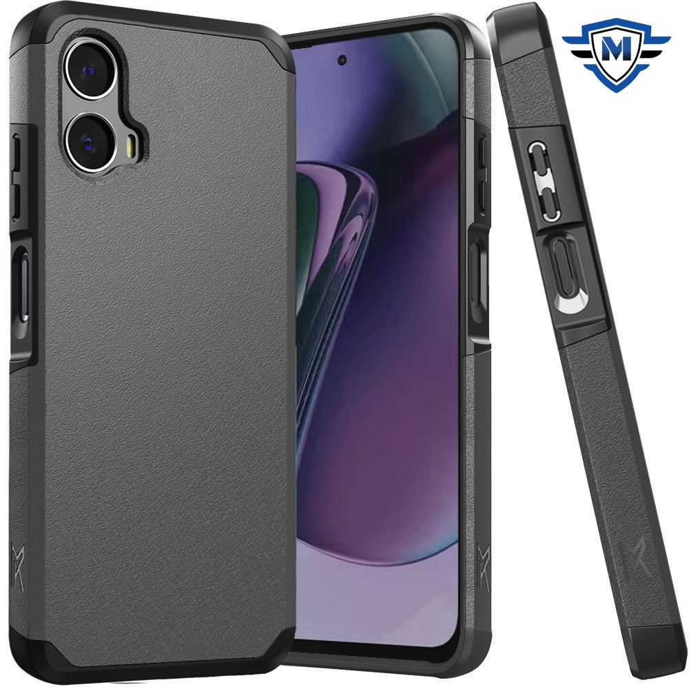 Metkase (Original Series) Tough Strong Shockproof Hybrid Case In Slide-Out Package For Motorola Moto G Stylus 5G 2024 - Charcoal Grey
