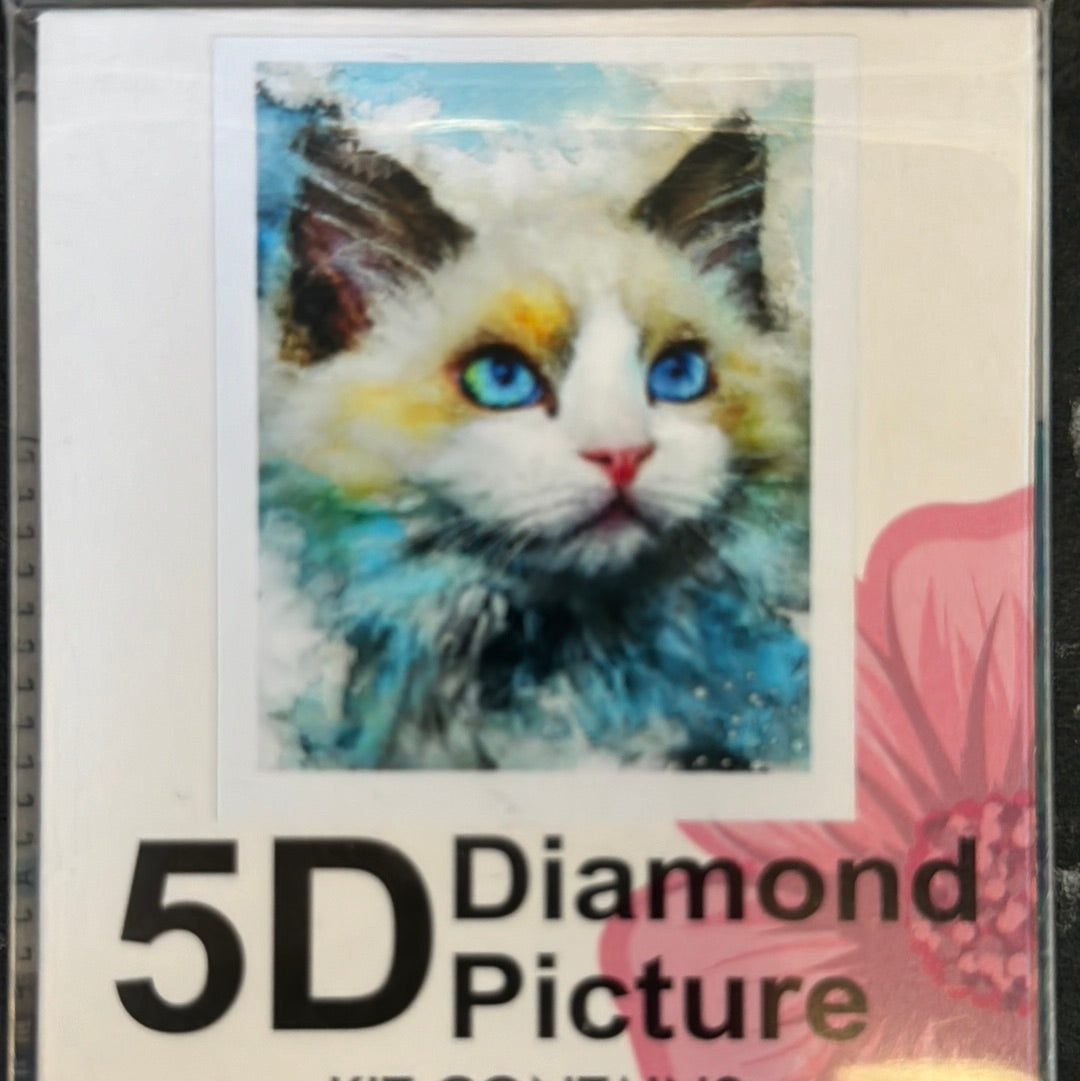 Billede af Diamond Painting Kat med blå øjne 30x40cm hos Dealshoppen