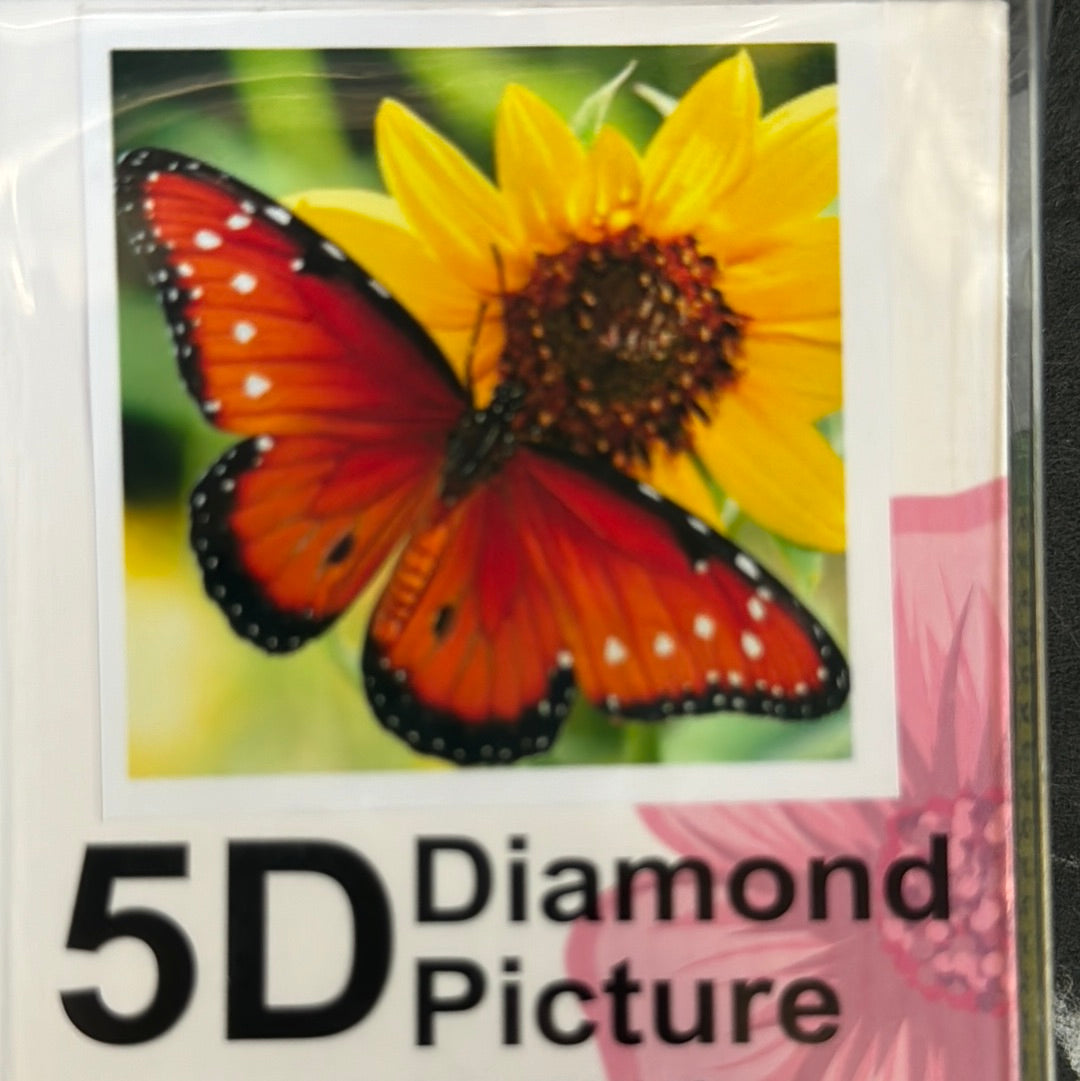 Billede af Diamond Painting Sommerfulg i blomst 30x30cm