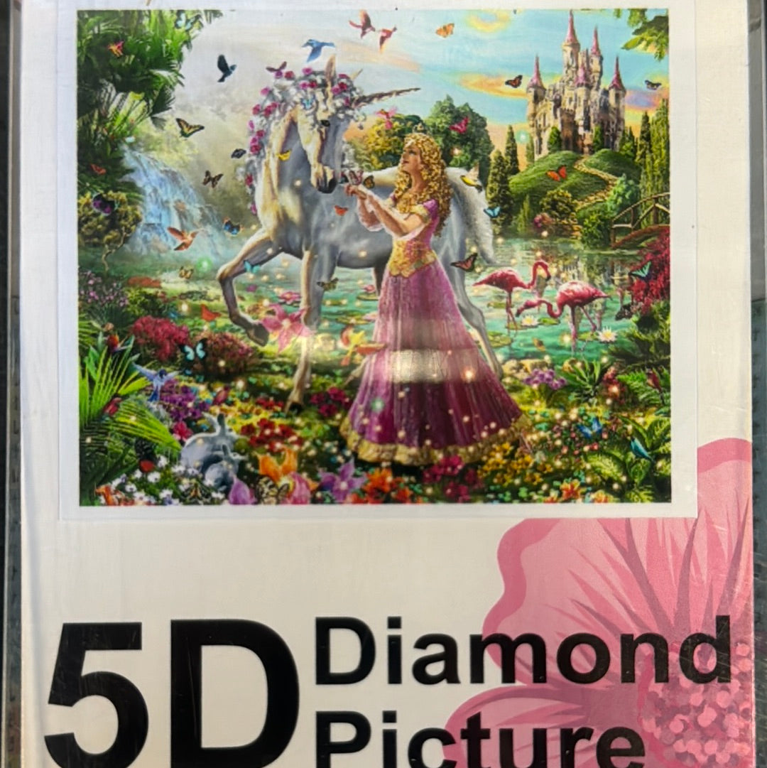 Se Diamond Painting Enhjørning og prinsesse 50x40cm hos Dealshoppen