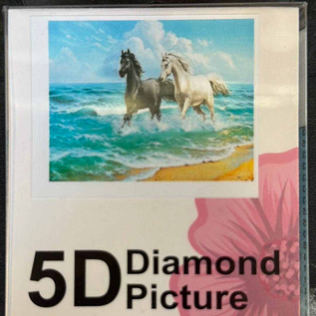 Billede af Diamond Painting Heste i vand 30x40cm