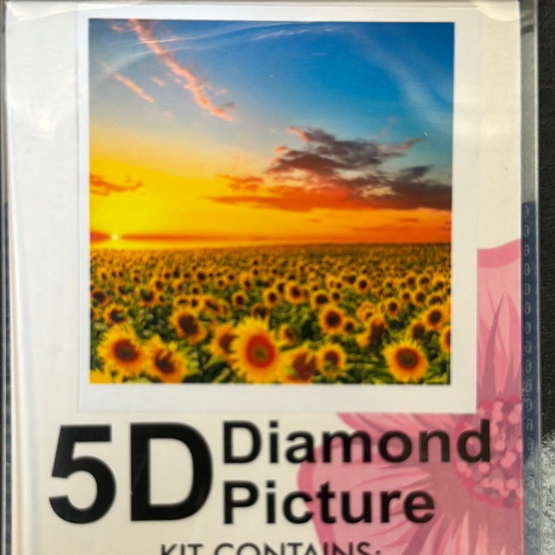 Billede af Diamond Painting Solsikkelandskab 30x30cm