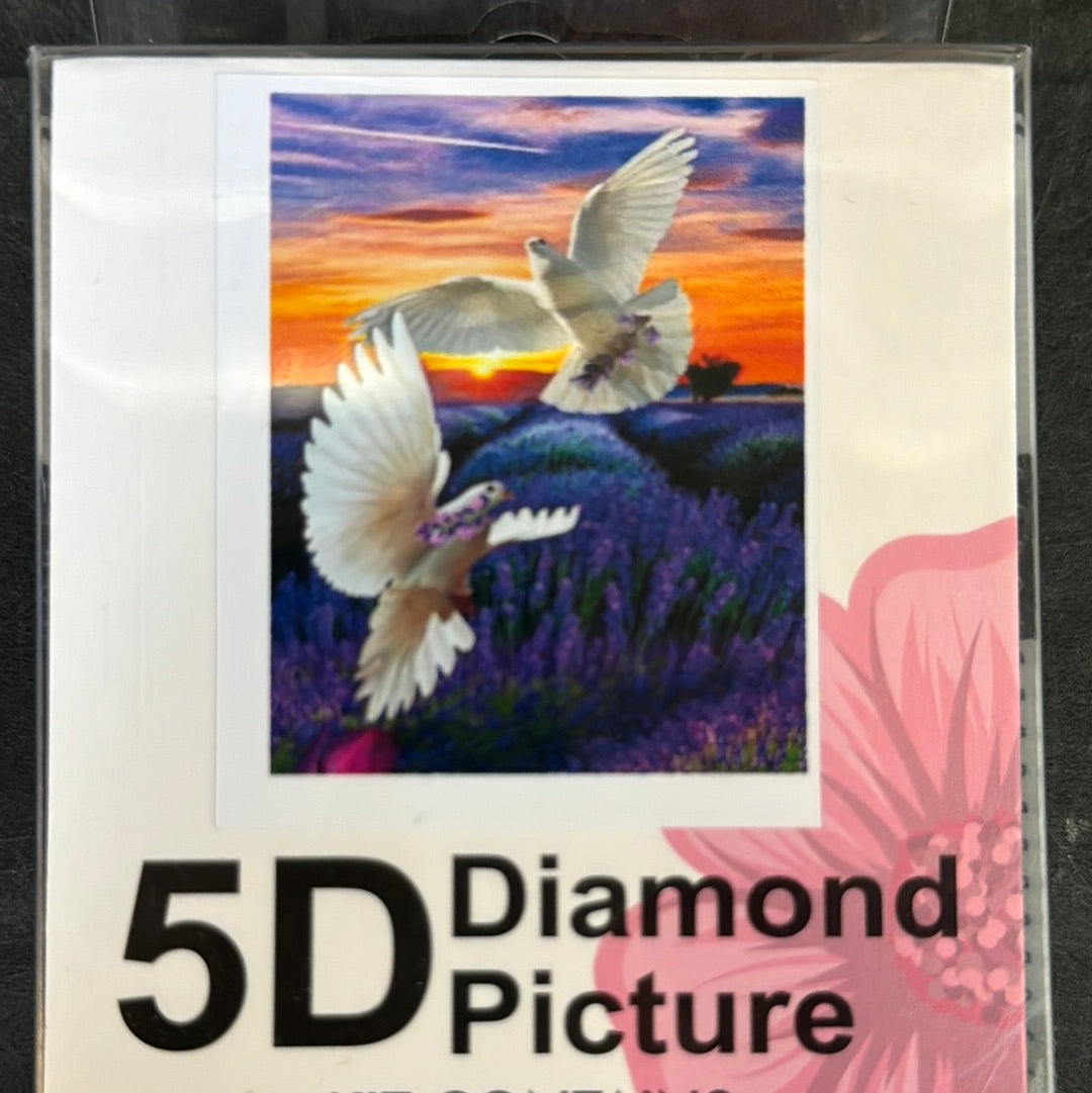 Billede af Diamond Painting Fugle i solopgang 30x40cm
