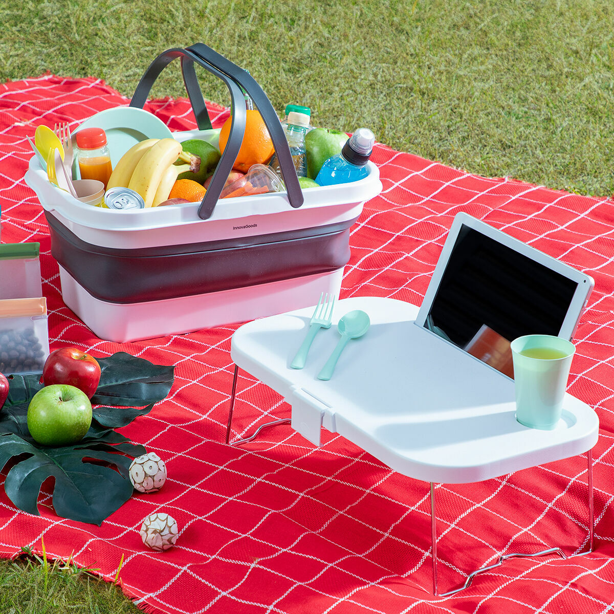 Billede af Sammenklappelig picnickurv med bakkebord Pickning InnovaGoods