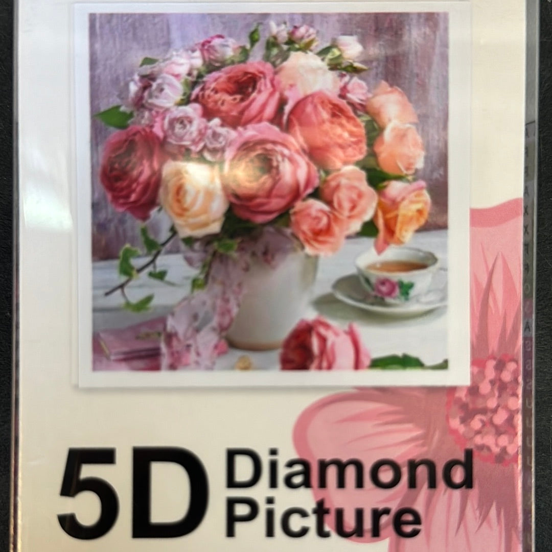 Billede af Diamond Painting Blomster i vase 20x20cm