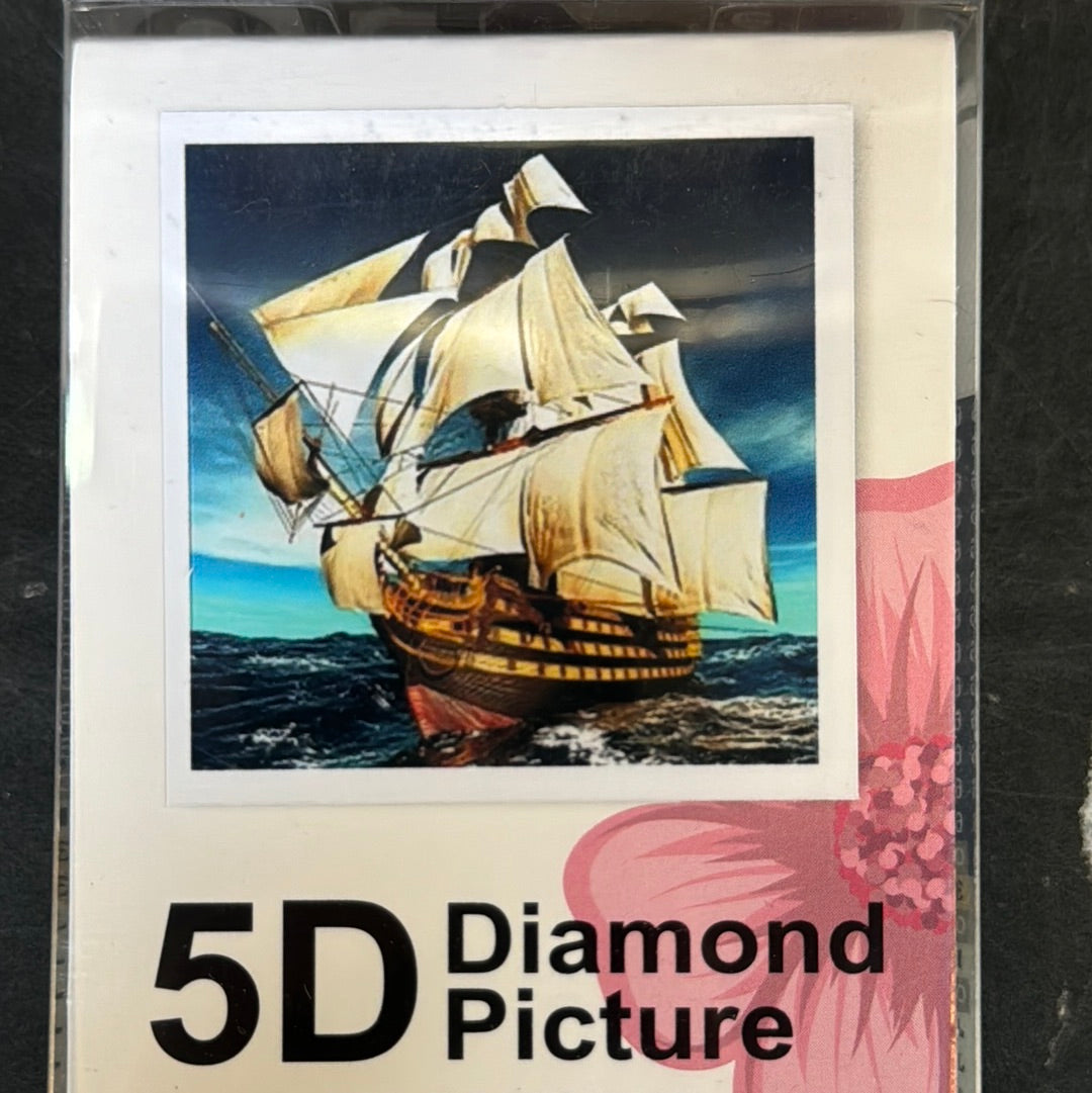 Billede af Diamond Painting Sejlskib 20x20cm