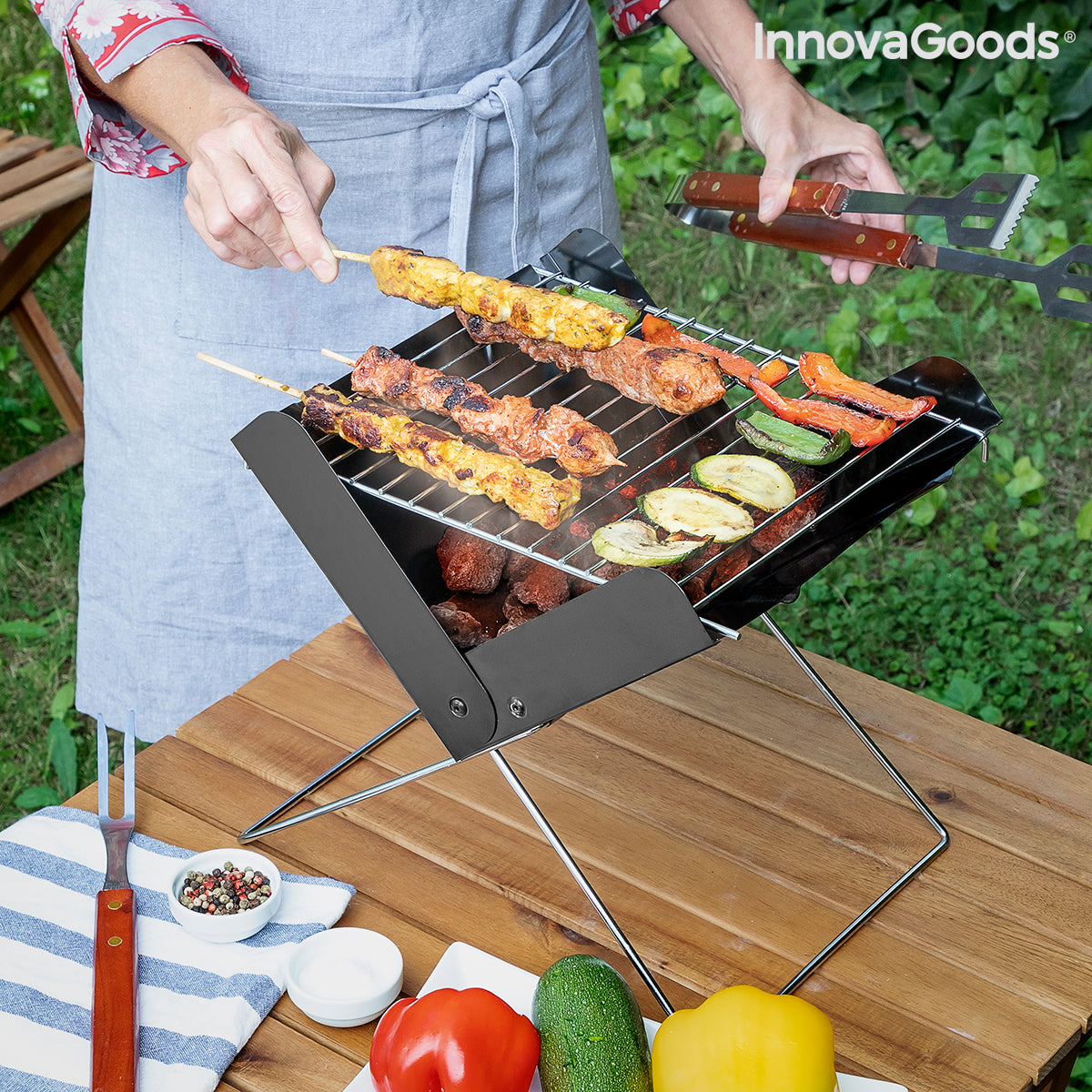 Billede af Mini Bærbar Folding Charcoal Grill Foldecue InnovaGoods