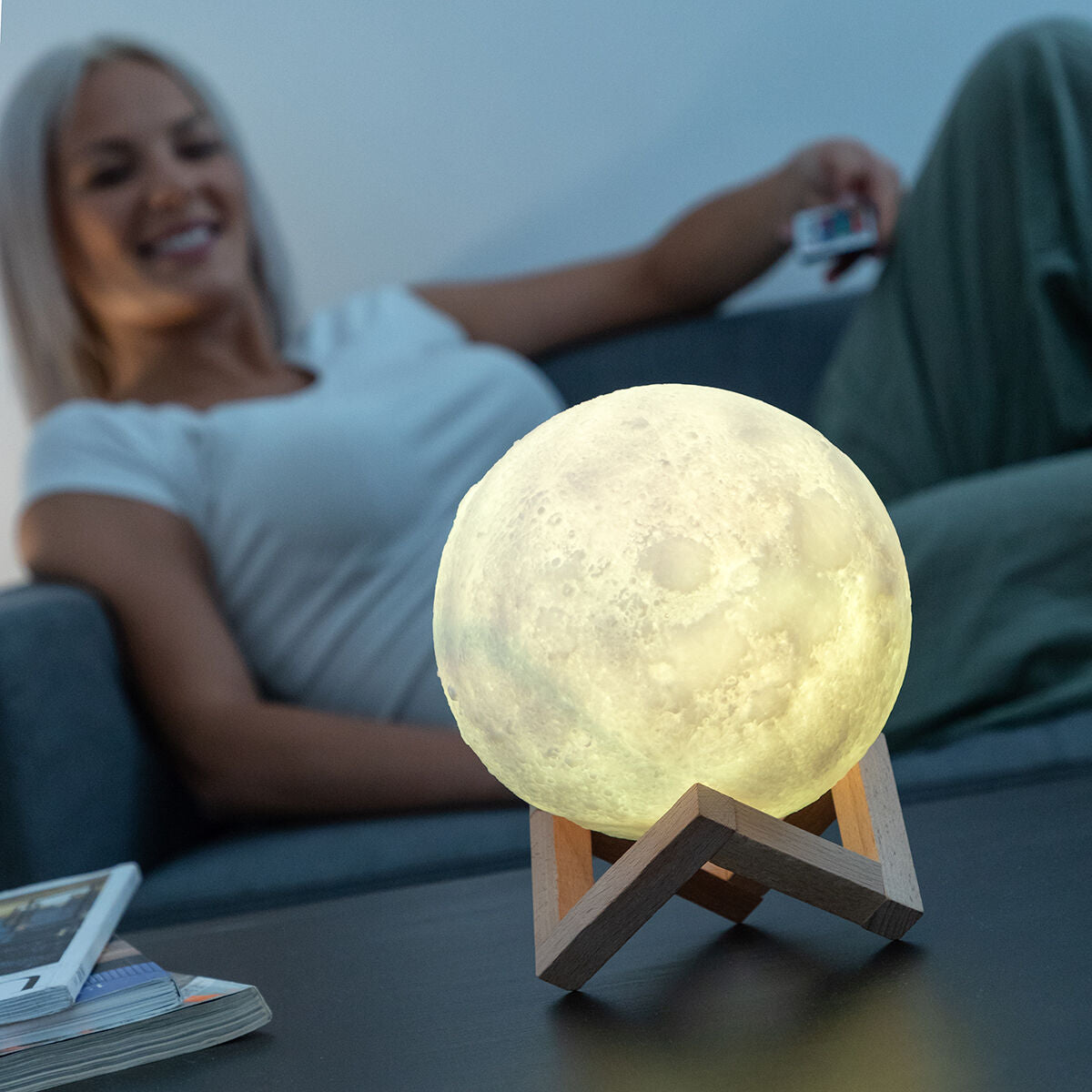 Billede af Genopladelige LED-Lampe Måne Moondy InnovaGoods hos Dealshoppen