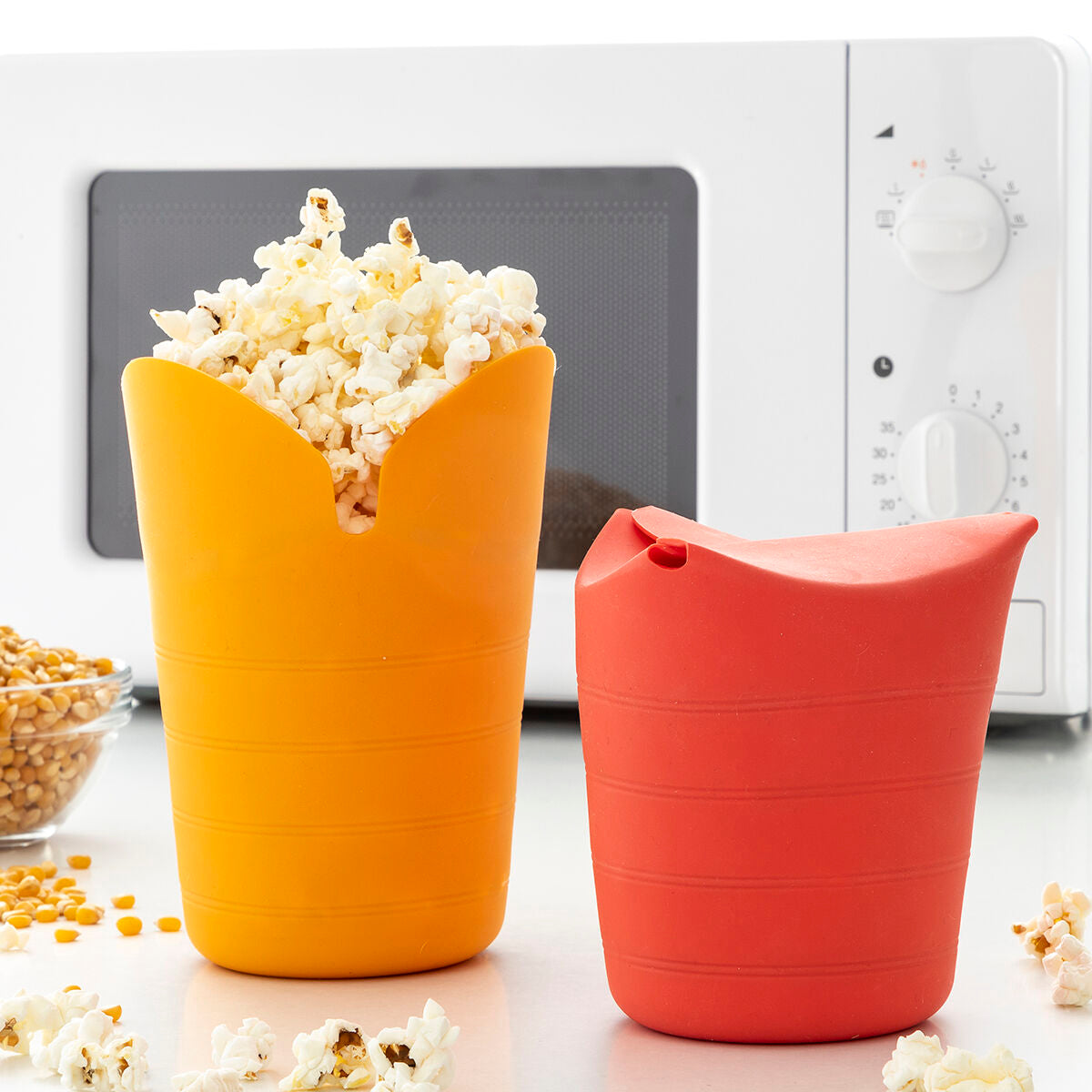 Billede af Sammenfoldelige silikone Popcorn Poppers Popbox InnovaGoods (Pakke med 2)