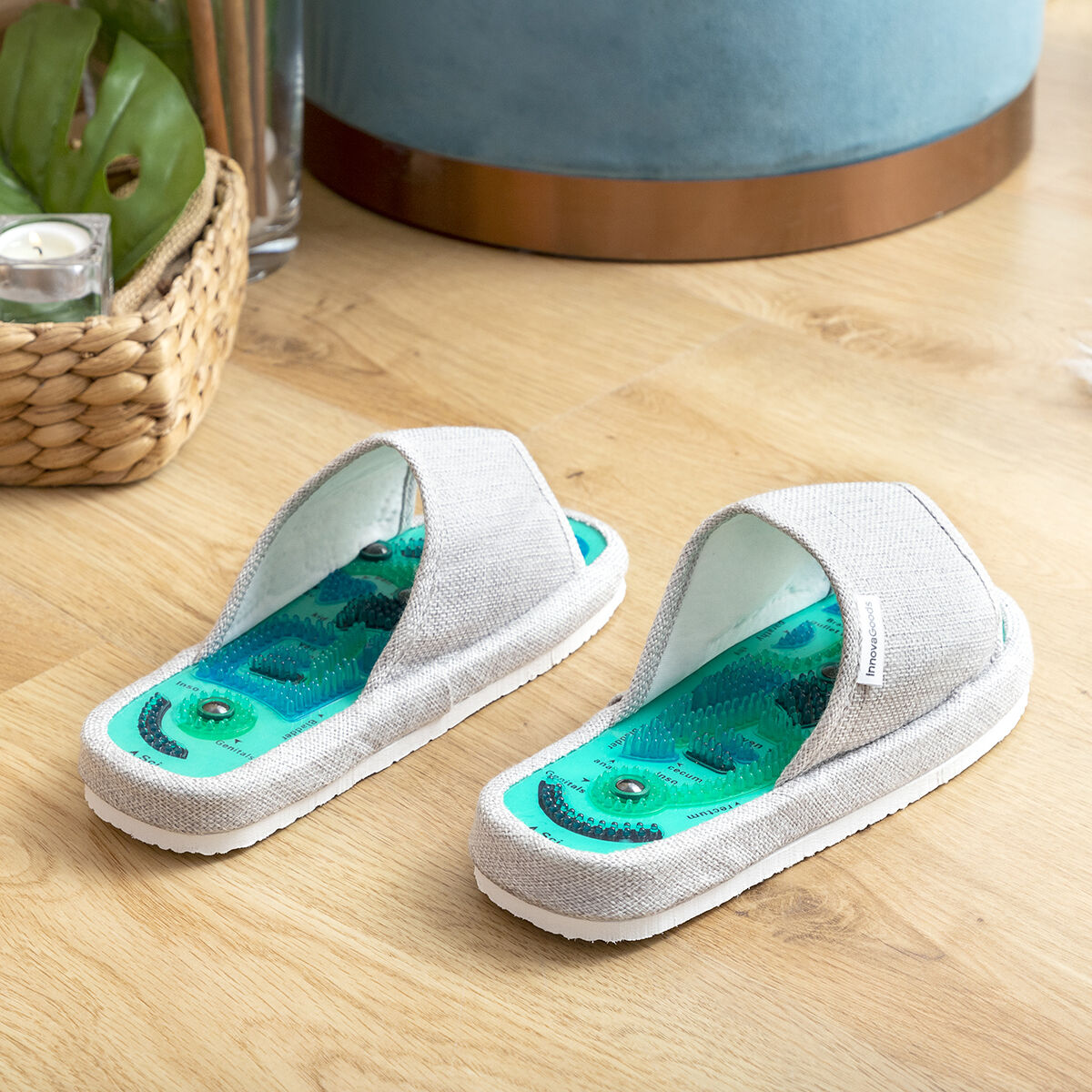 Billede af Slippers med magnetisk akupressur Massers InnovaGoods