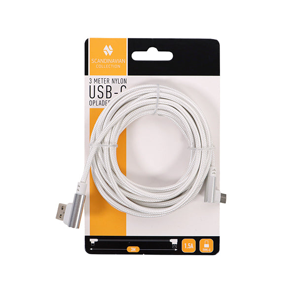 Billede af Opladerkabel USB-C i nylon - 3 meter