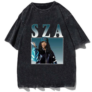 Vintage/Oversized Short Sleeve Tee - Ringer SZA - himupfashion