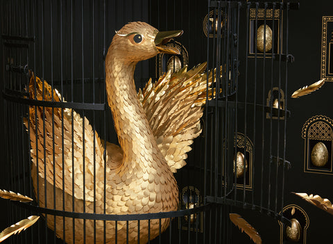 Handcrafts Paper Golden Goose and Gilded Eggs - Makerie Studio 