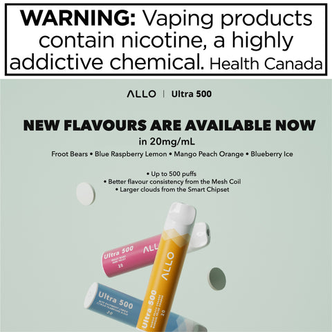 ALLU Ultra 500 New Disposable Vape Flavours in Vancouver