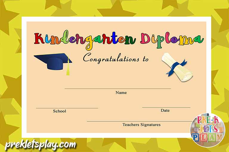 Kindergarten graduation certificate template
