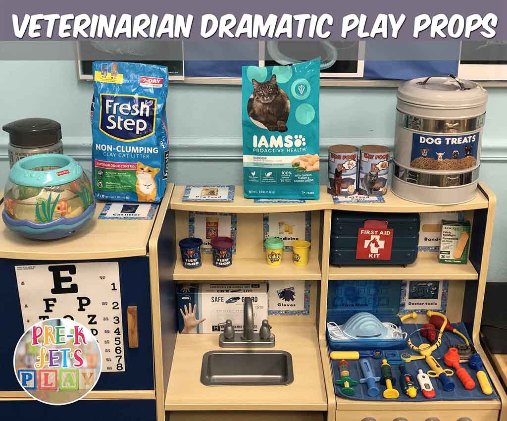 pet vet dramatic play items for pretend play use