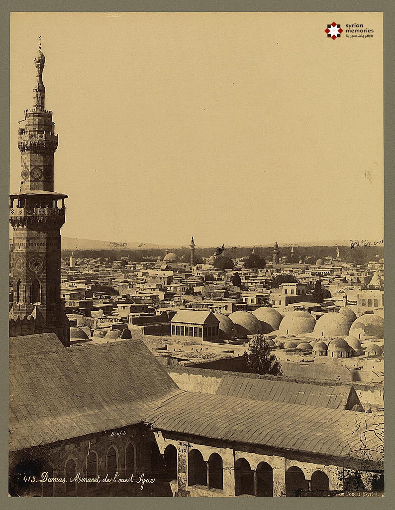 Late 19th century photo of Minaret of Qaytbay.