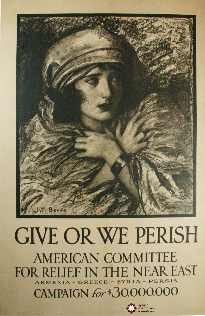 1918-Give or we perish - Near East Relief Vintage-Poster. Art by W.T. Bend  