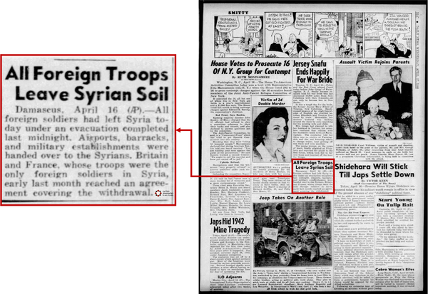 1946-4-17-Daily News - AP- Syrian Independence Date Coverage