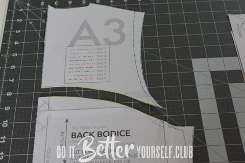 The Babe Hoodie Cut Pattern Pieces DIBY Club Tutorial