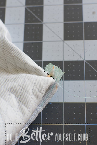 Finishing the stitches for zipper on the Babe Hoodie. DIBY Club Tutorial. 