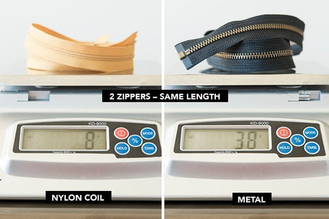 Comparing Zipper Weights Labeled DIBY Club Zipper Tutorial