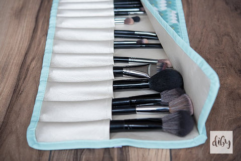 DIY Makeup Brush Case Half Open