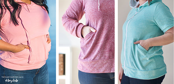 Welt Pocket examples from Babe Hoodie pattern. 