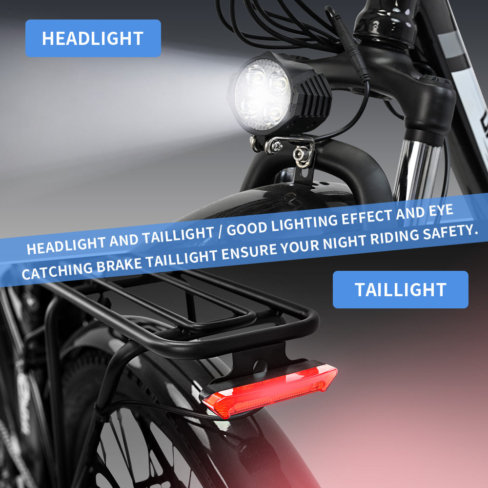 OneSport OT13 E-Bike-Scheinwerfer und Rücklicht mit guter Lichtwirkung, um die Sicherheit beim Fahren bei Nacht zu gewährleisten