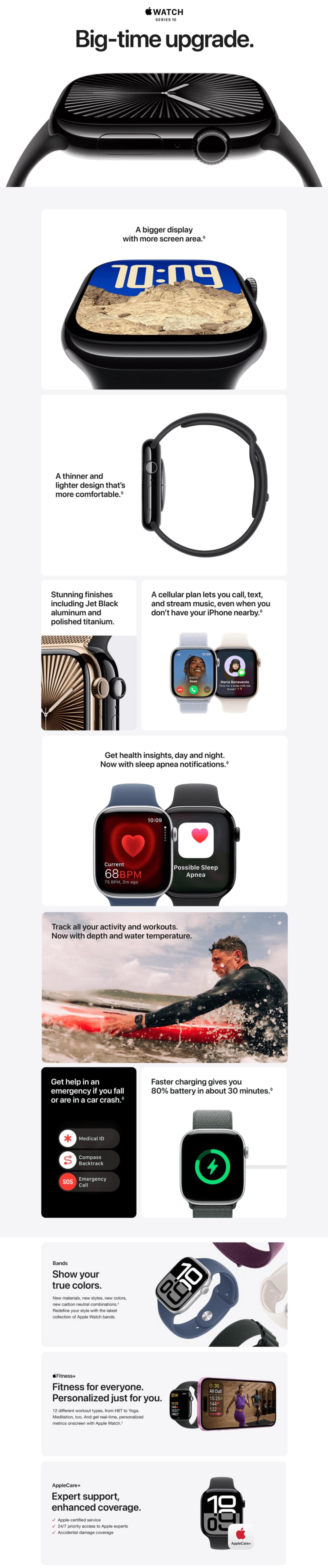 Apple Watch Series 10 GPS 46Mm Silver Aluminium Case - With Blue Cloud Sport Loop - Zayoom