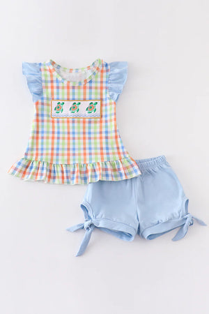 Turtle plaid ruffle girl set - Sunlake Apparel