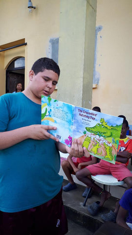 Dr. Marisa Tellez Reading "The Crocodile's Hatching Day" at the Seine Bight Library, Belize